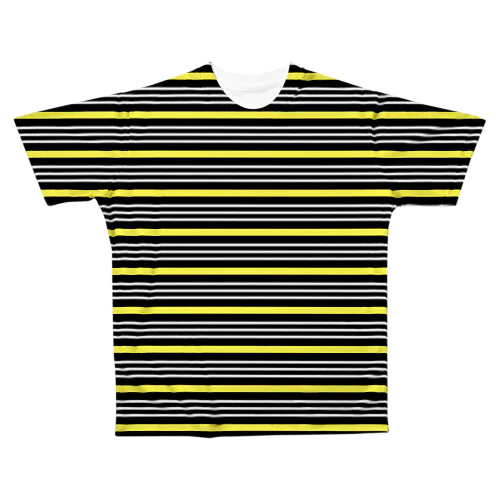 ボーダー1　黒 All-Over Print T-Shirt