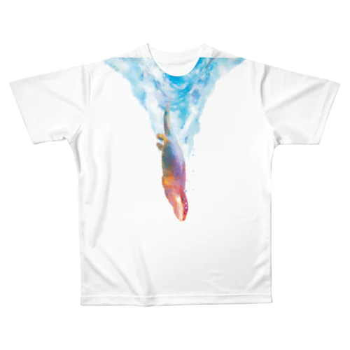 飛び込むカワウソ All-Over Print T-Shirt