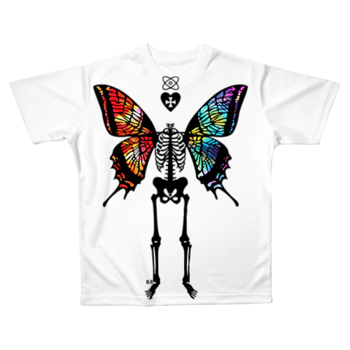 スケリトルバタフライ・ヴィヴィッド All-Over Print T-Shirt