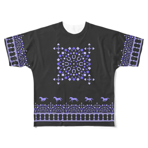ぐるぐる駈歩紫S、Mサイズ All-Over Print T-Shirt