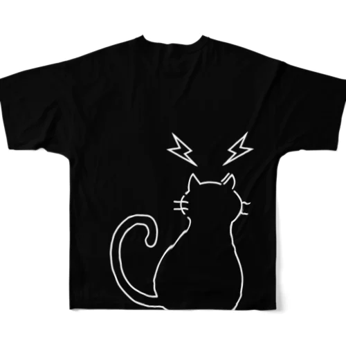 黒猫電波 All-Over Print T-Shirt