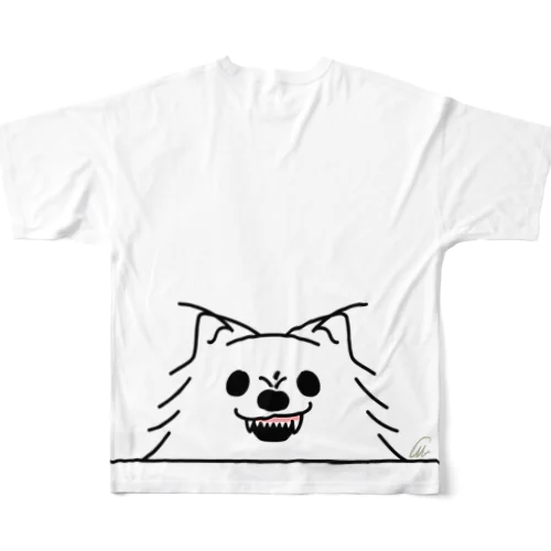 バックプリント ポメラニアンっ！*しかも怒っ！ All-Over Print T-Shirt