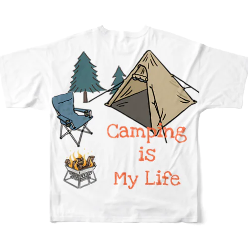 Camping is My Life All-Over Print T-Shirt