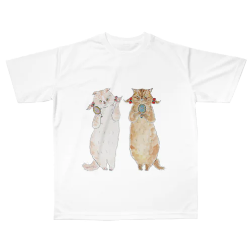 ツインテールにゃんこ All-Over Print T-Shirt