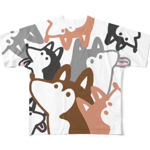 ゆるハスキー【いつもの4色】 All-Over Print T-Shirt