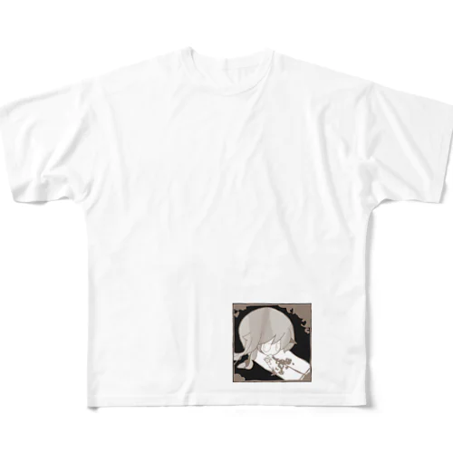 ハート黒 All-Over Print T-Shirt