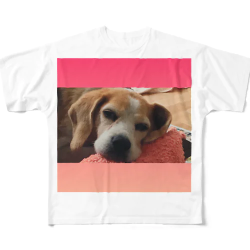 ふて寝ビーグル All-Over Print T-Shirt