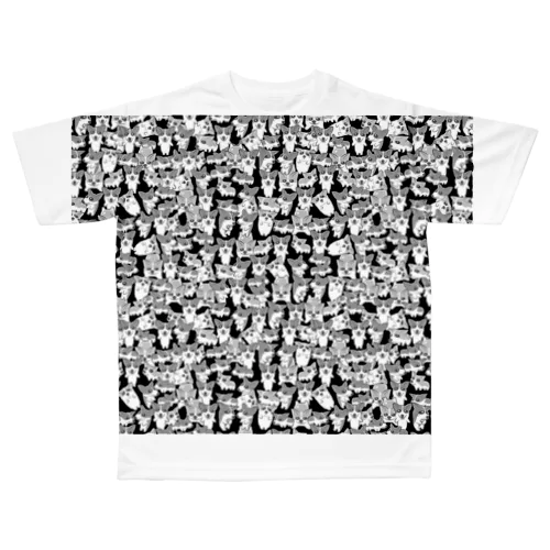 コーギープロジェクト/総柄/ブラック All-Over Print T-Shirt