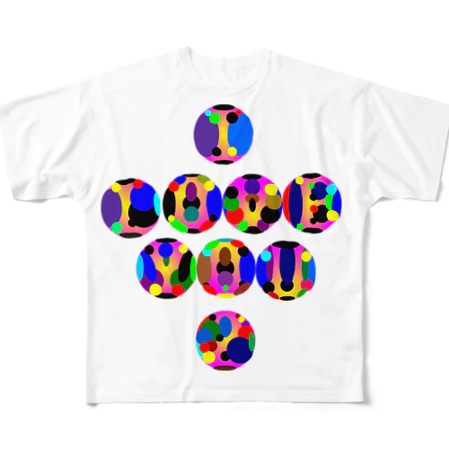 〇文字『I LOVE YOU2 h.t.』 All-Over Print T-Shirt