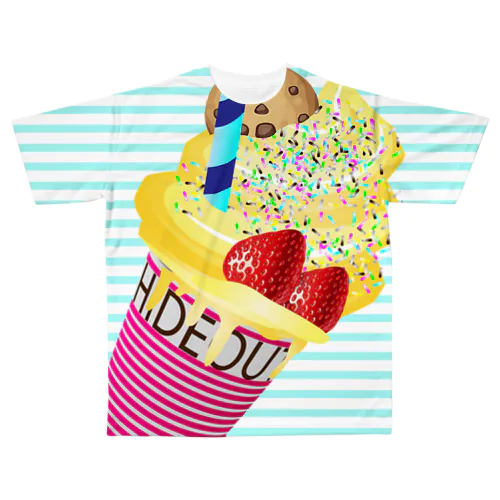映えT-ice cream All-Over Print T-Shirt