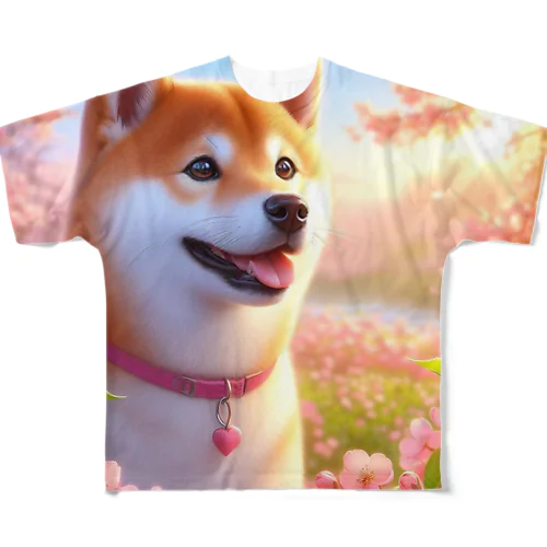 柴犬、春 All-Over Print T-Shirt