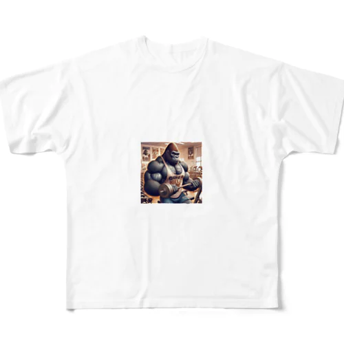 筋トレゴリラ　θ All-Over Print T-Shirt