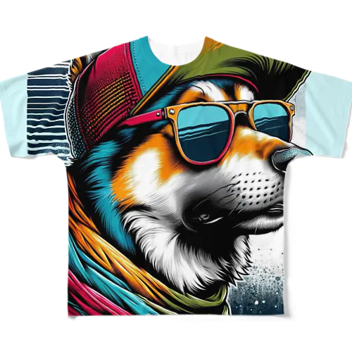 キャップ犬15 All-Over Print T-Shirt