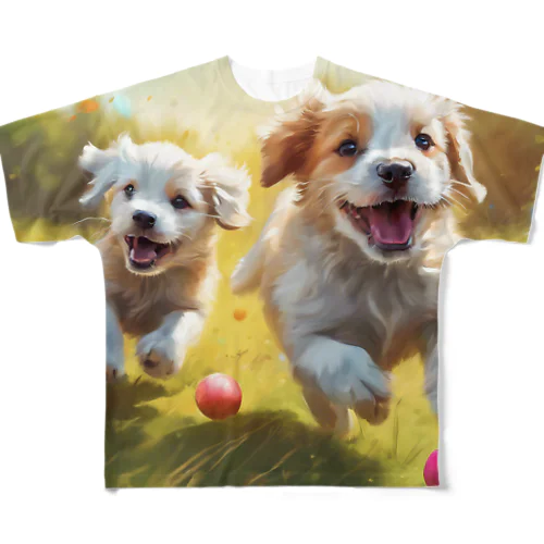 ボール楽しい〜🐶✨ All-Over Print T-Shirt