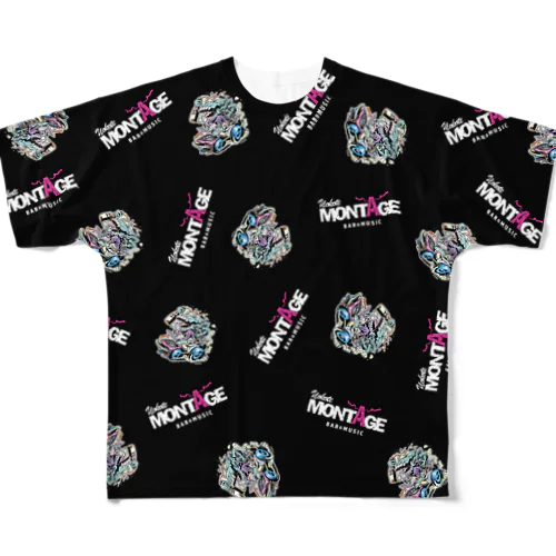 横手MONTAGE 総柄グッズ All-Over Print T-Shirt