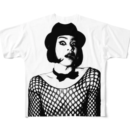 蜂鳥あみ太＝４号フルグラフィックTシャツ「スタンダードかつ無難」 All-Over Print T-Shirt