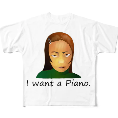 I Want A Piano.(black) All-Over Print T-Shirt