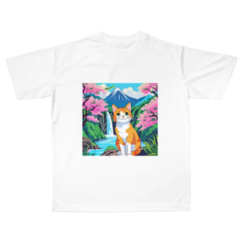 日本を旅する猫 All-Over Print T-Shirt