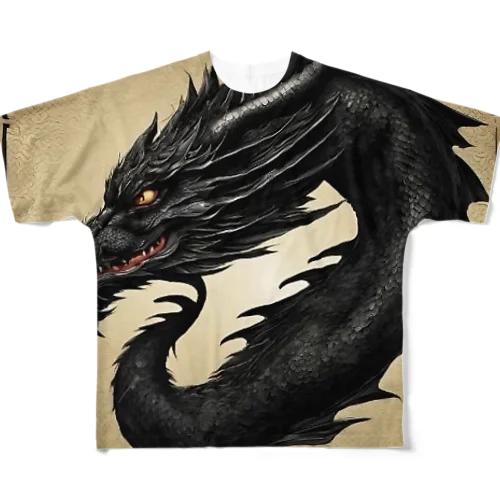 邪気祓いブラックドラゴン🐉 All-Over Print T-Shirt