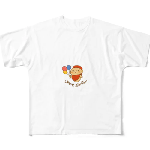 しあわせを運ぶふうせん地蔵さま All-Over Print T-Shirt