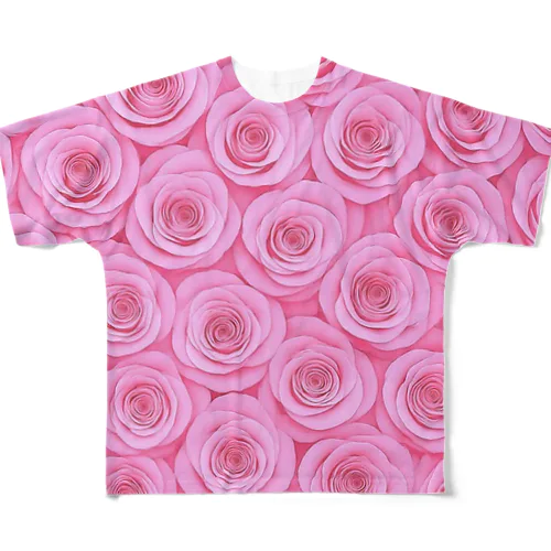 淡いピンク💕華麗なる薔薇🌹✨️ All-Over Print T-Shirt