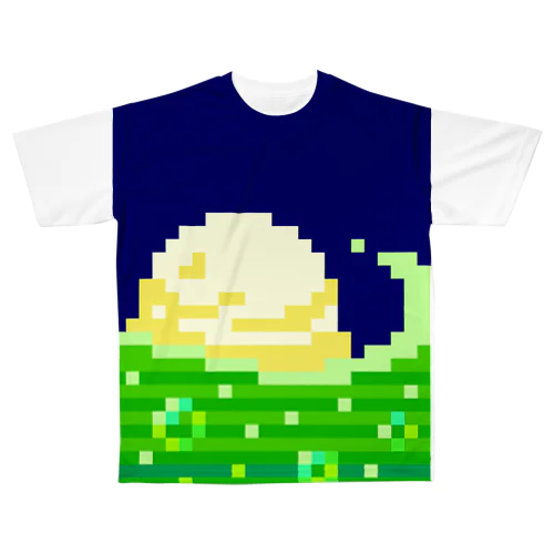 クリームソーダウェーブ【ドット絵】@スマホ All-Over Print T-Shirt