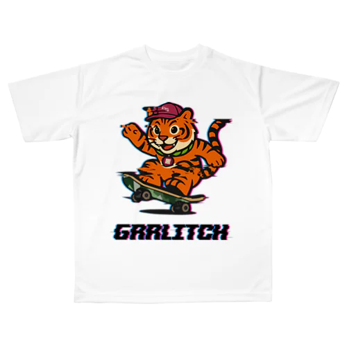 Grrlitch Tiger（グリッチ・タイガー） All-Over Print T-Shirt