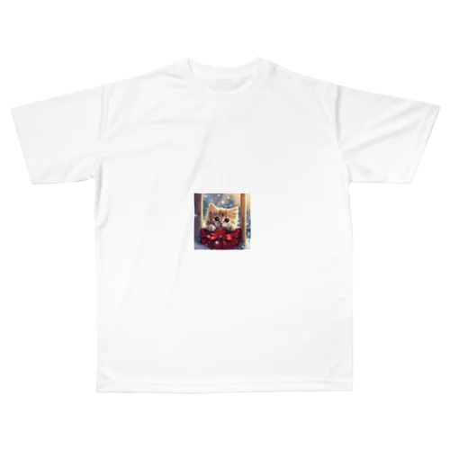 【癒し】プレゼント箱からのぞく子猫🎁 All-Over Print T-Shirt