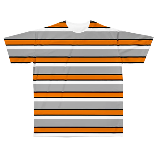 マルチボーダー　グレー All-Over Print T-Shirt