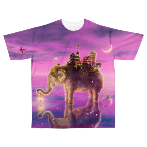 旅する象ピンクバージョン  All-Over Print T-Shirt