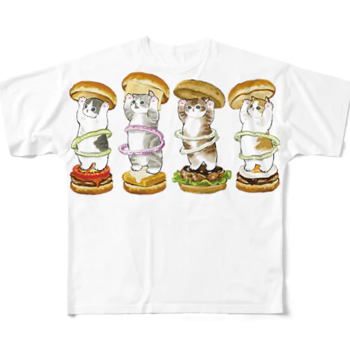にゃんこバーガー All-Over Print T-Shirt