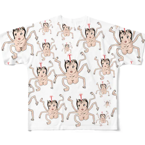 尻肌虫シリーズ All-Over Print T-Shirt