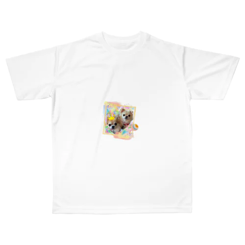 絵画風のチビちゃんとココちゃん All-Over Print T-Shirt