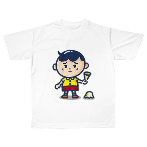 アイス落とした男の子 All-Over Print T-Shirt