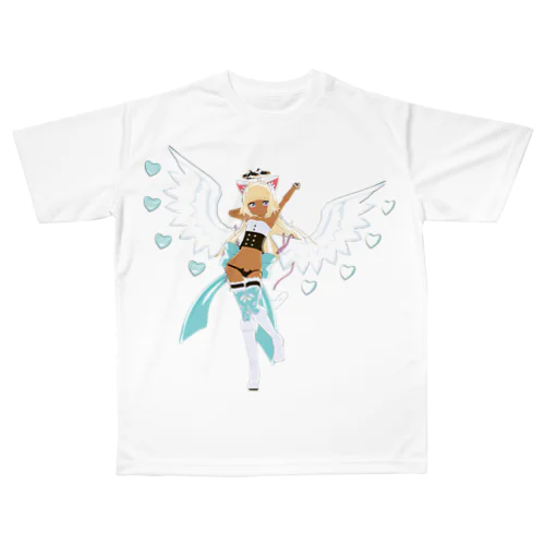 ねこ天使もげち All-Over Print T-Shirt