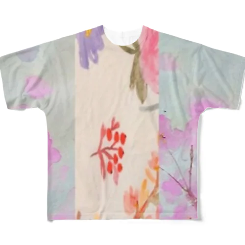 フラワー💠しましま All-Over Print T-Shirt