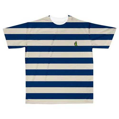 ボーダーネイビー All-Over Print T-Shirt