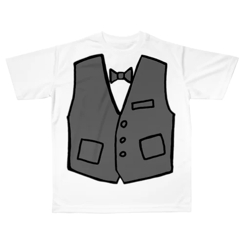 ベスト着てる風Tシャツ All-Over Print T-Shirt