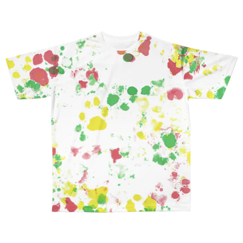 保護犬足跡柄グッズ（にぎやか柄） All-Over Print T-Shirt
