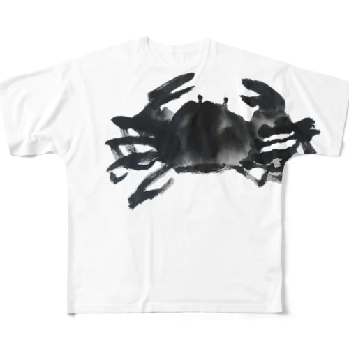 水墨画カニさん All-Over Print T-Shirt
