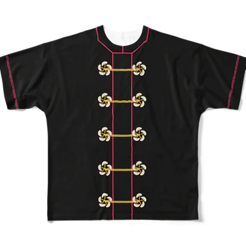 餃子でいっチャイナ（飾りボタン風） All-Over Print T-Shirt