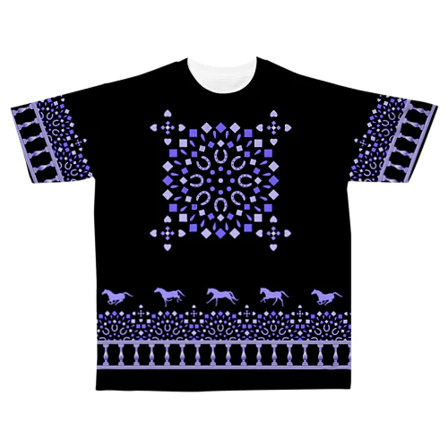ぐるぐる駈歩紫 All-Over Print T-Shirt