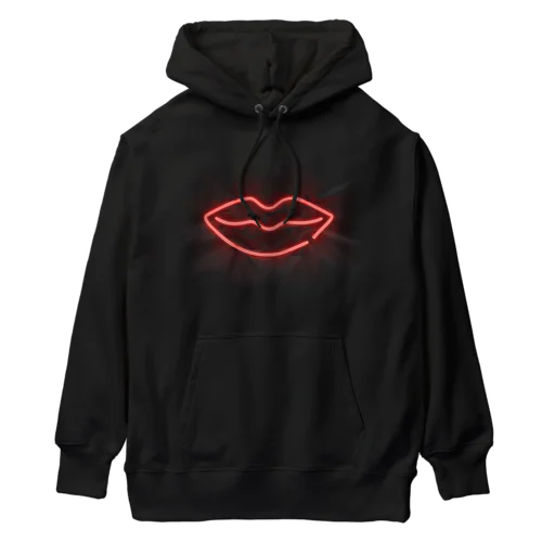 唇のネオンサイン Heavyweight Hoodie