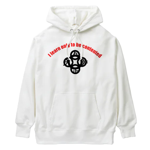 吾唯足知h.t.ショルダーアーチ黒・赤英語 Heavyweight Hoodie