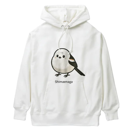 もふもふシマエナガTシャツ｜癒し系どうぶつデザイン Heavyweight Hoodie