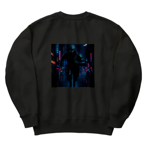 ネオン街を疾走するニンジャ Heavyweight Crew Neck Sweatshirt