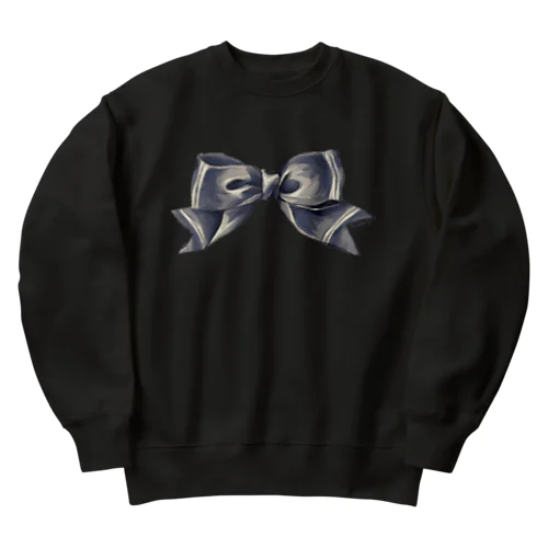 リボン＿ブラックドリーム♡ Heavyweight Crew Neck Sweatshirt
