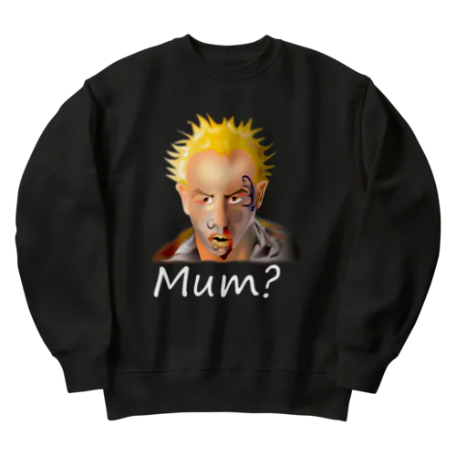 Mum?(white) Heavyweight Crew Neck Sweatshirt