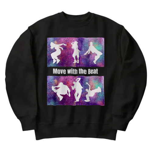 Move with the Beat~White Silhouette４ Heavyweight Crew Neck Sweatshirt