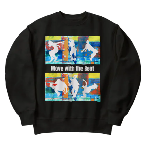 Move with the Beat~White Silhouette６ Heavyweight Crew Neck Sweatshirt
